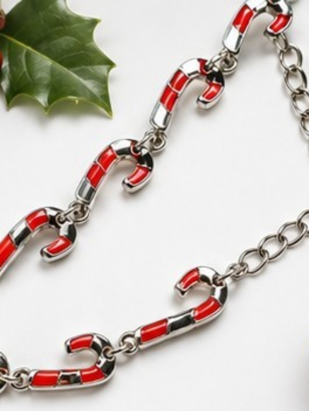 Signed Vintage SHB (Shofel Bros. Mfg. Co.) Candy Cane Bracelet! - Picture 3 of 11